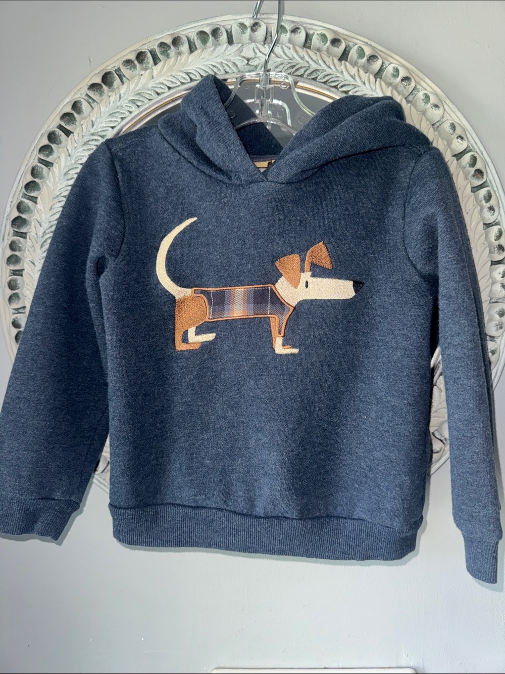 Telluride Clothing Company Kids Navy Hooded Sweatshirt Embroidered Dog